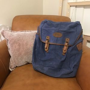 L.L. Bean waxed canvas back pack in blue
